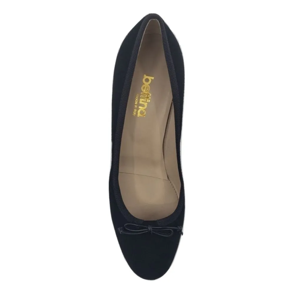 106675 Black Suede Grossgrain Bettina Pumps