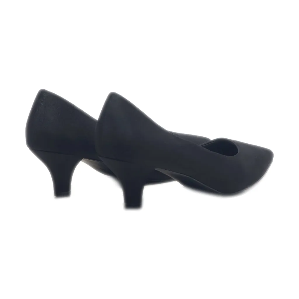Abella Kitten Heels Fabric Black Colour For Women