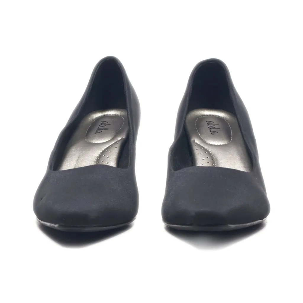 Abella Kitten Heels Fabric Black Colour For Women
