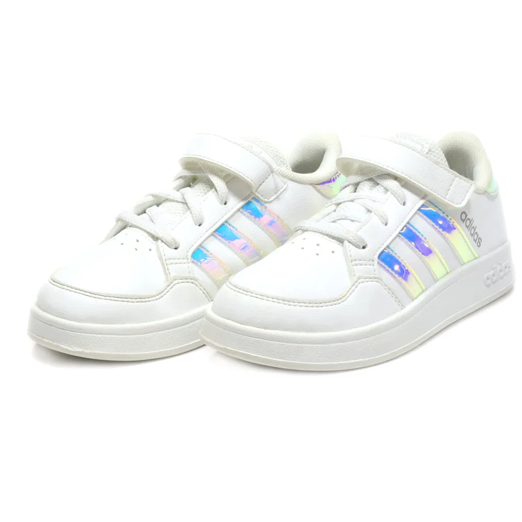 Adidas Breaknet Sneakers Leather White Colour For Kids