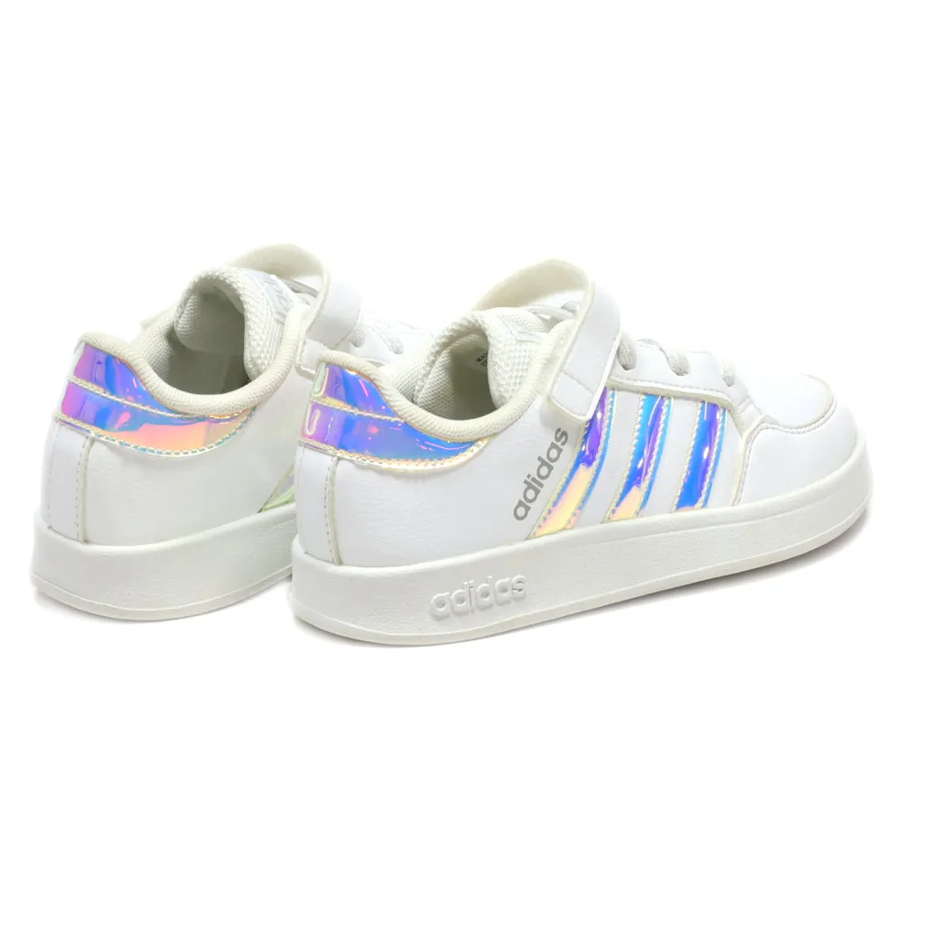 Adidas Breaknet Sneakers Leather White Colour For Kids
