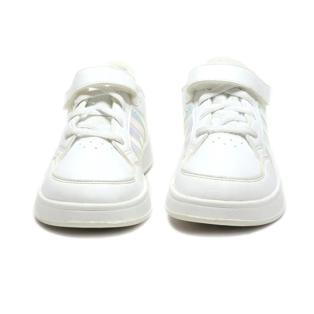 Adidas Breaknet Sneakers Leather White Colour For Kids