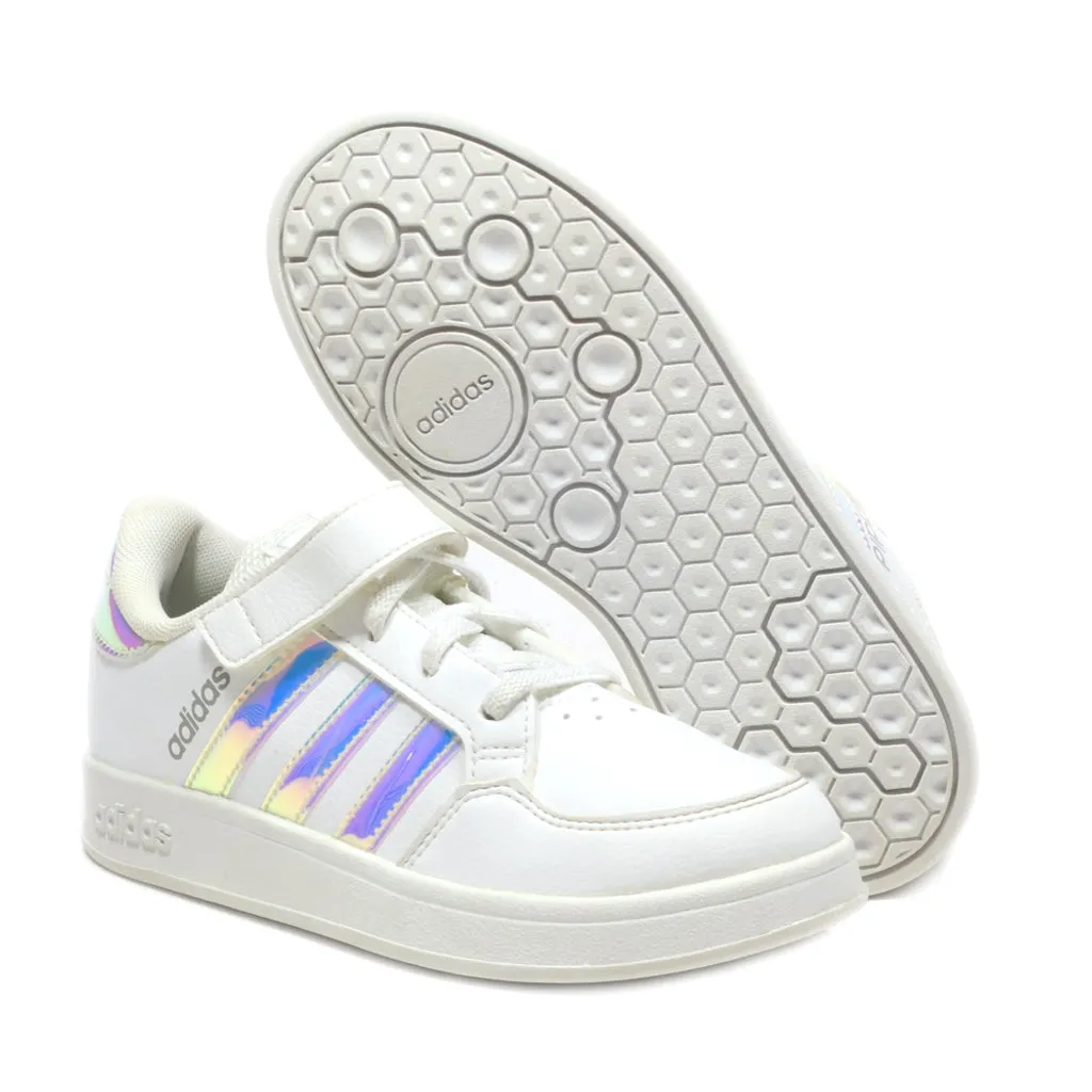 Adidas Breaknet Sneakers Leather White Colour For Kids