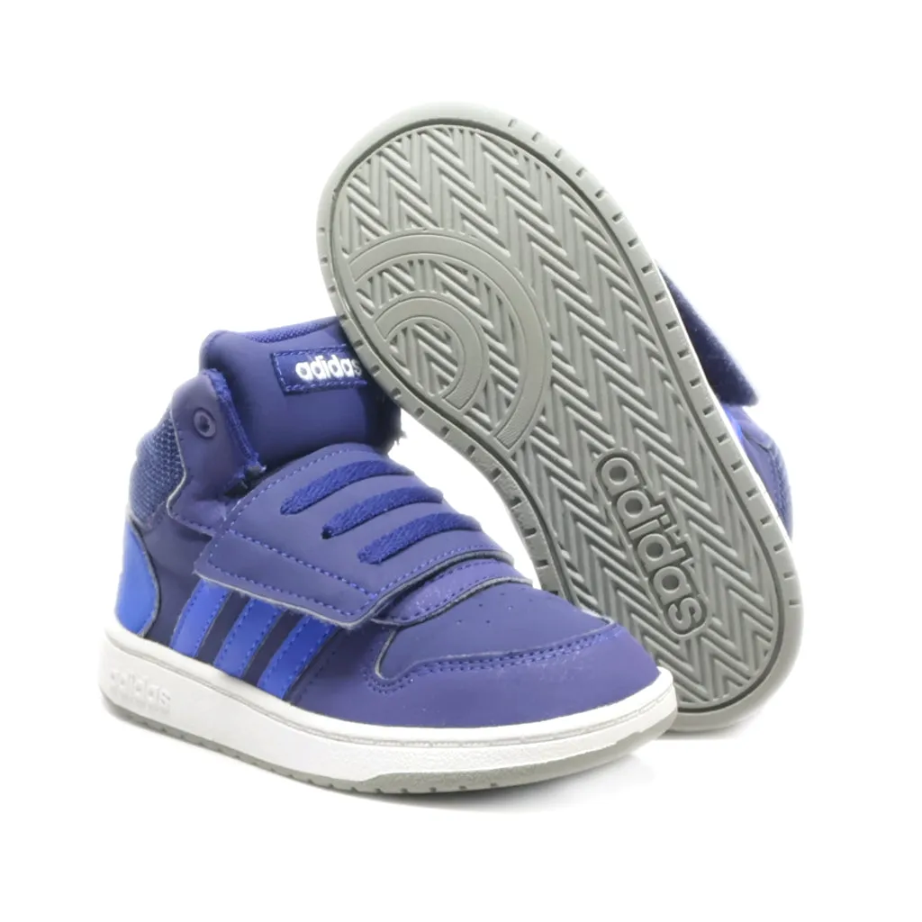 Adidas Hoops Mid 2.0 Sneakers Leather Blue Colour For Kids