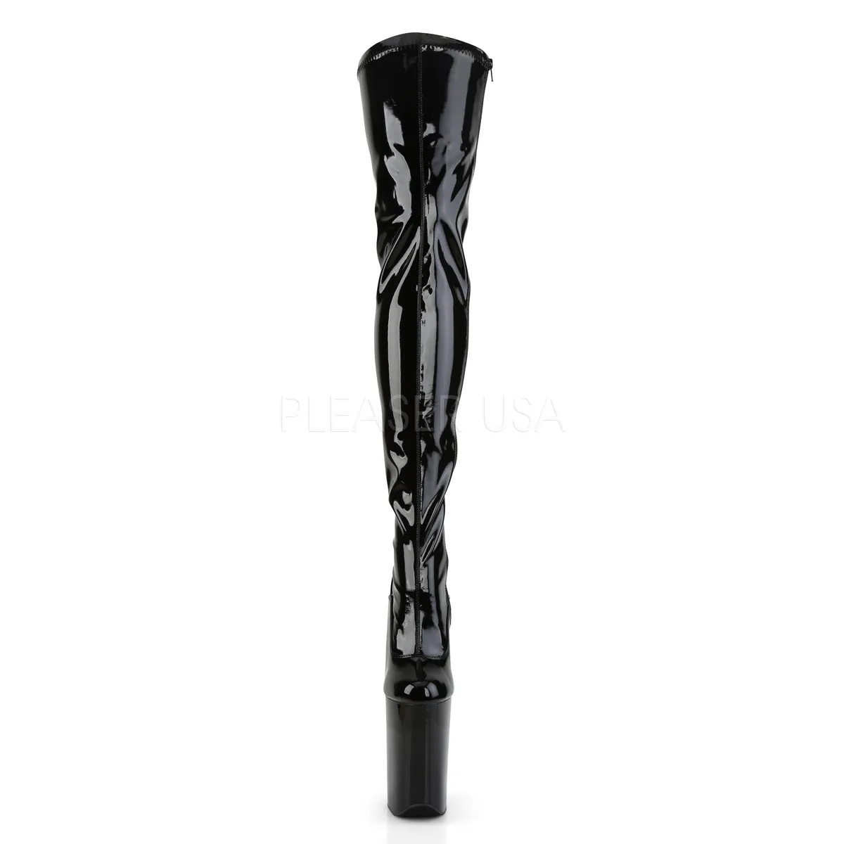 Back Lace-Up Thigh Boots with 9-inch Spike Heels INFINITY-3063