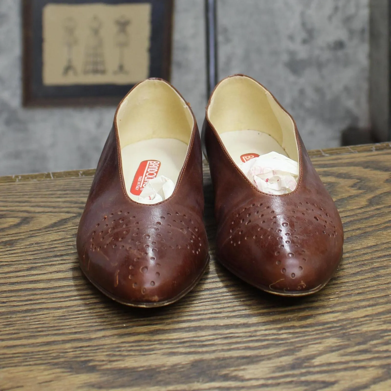 Bandolino Womens Vintage Pointed Toe Loafers 16741895225123 Tobacco Brown 5.5M