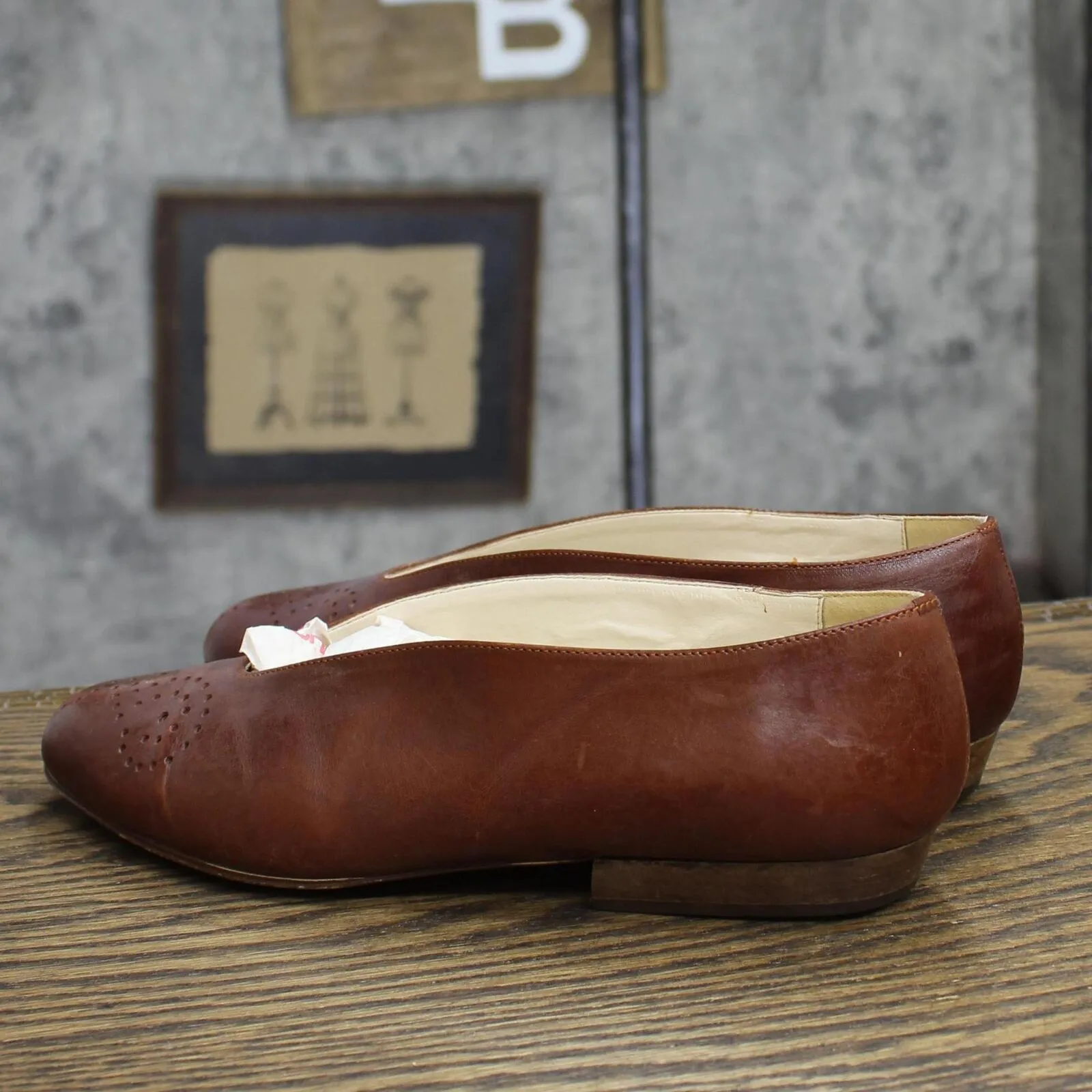 Bandolino Womens Vintage Pointed Toe Loafers 16741895225123 Tobacco Brown 5.5M