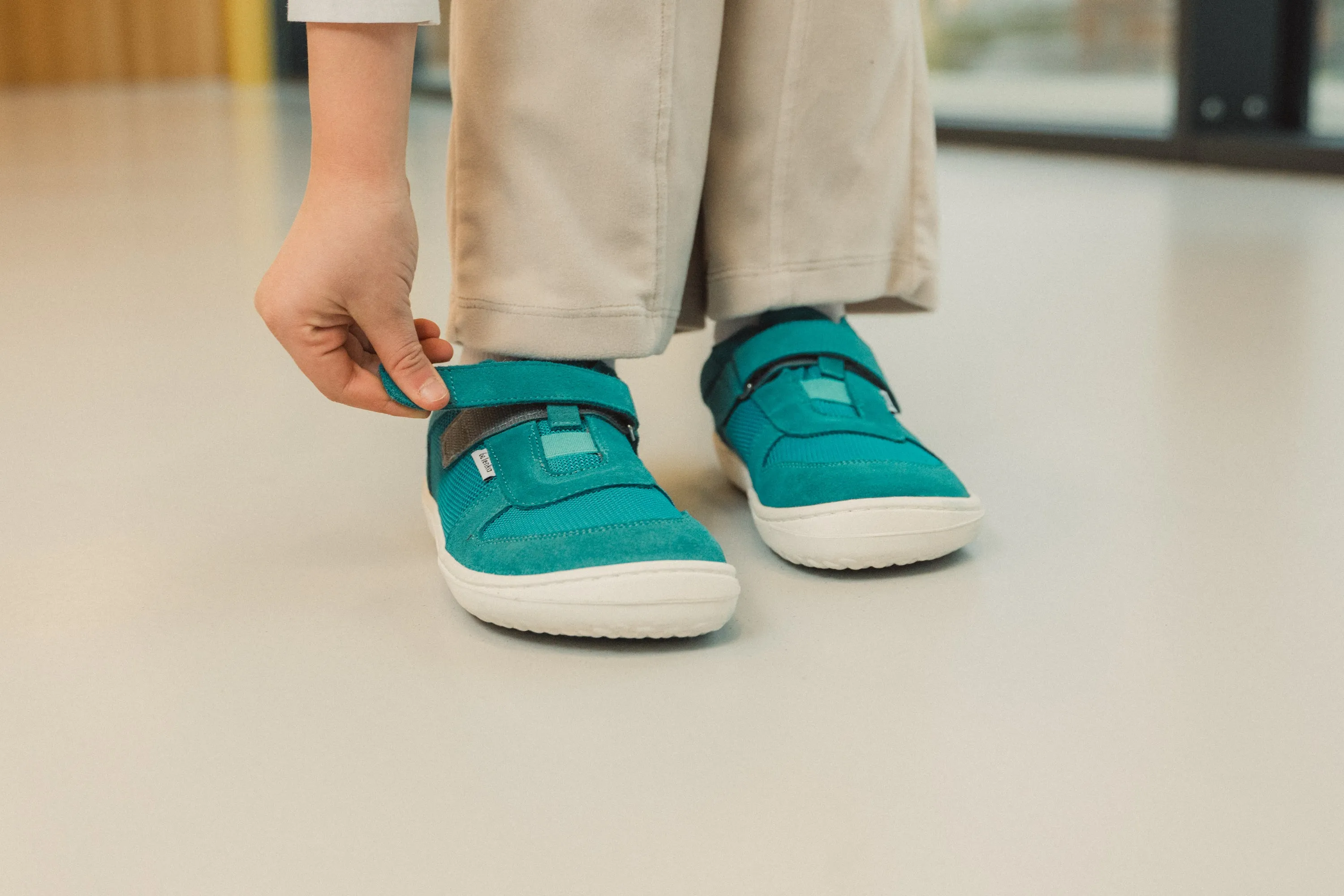 Be Lenka Kids barefoot sneakers Joy - Turquoise & White