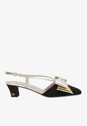 Bowow 45 Moiré Slingback Pumps