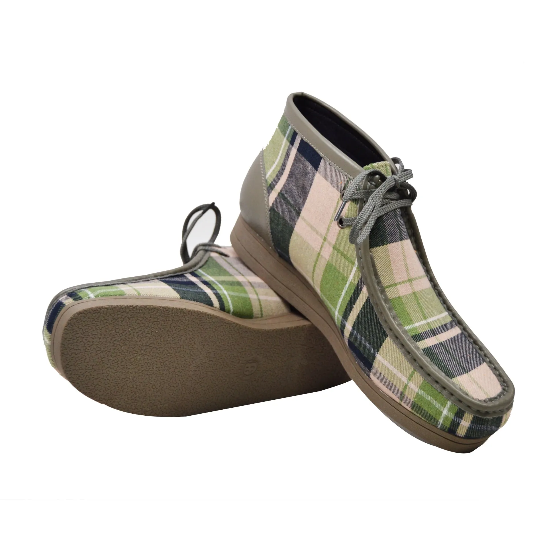 British Walkers New Castle 2 Wallabee Boots Men's Plaid Suede and Leather