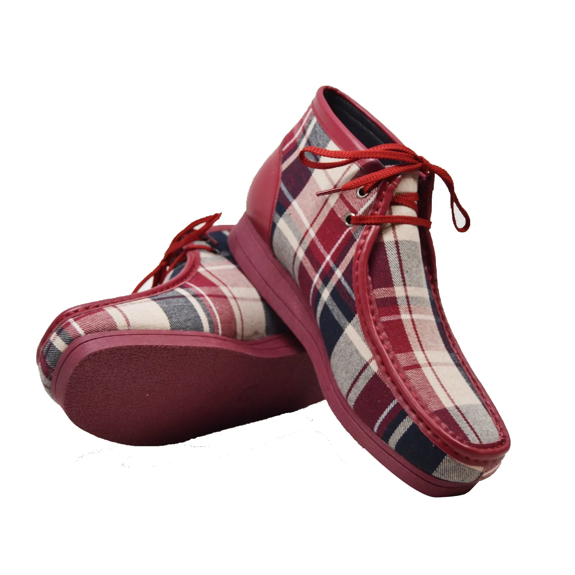 British Walkers New Castle 2 Wallabee Boots Men's Plaid Suede and Leather