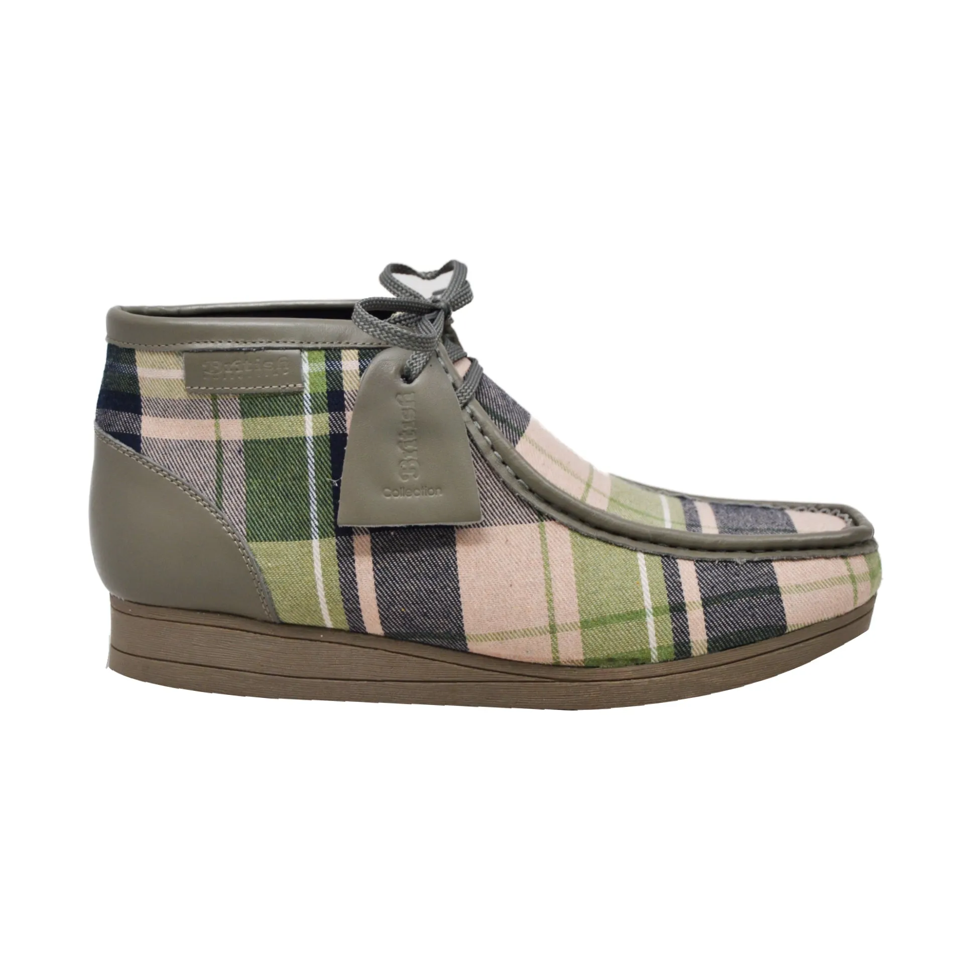British Walkers New Castle 2 Wallabee Boots Men's Plaid Suede and Leather
