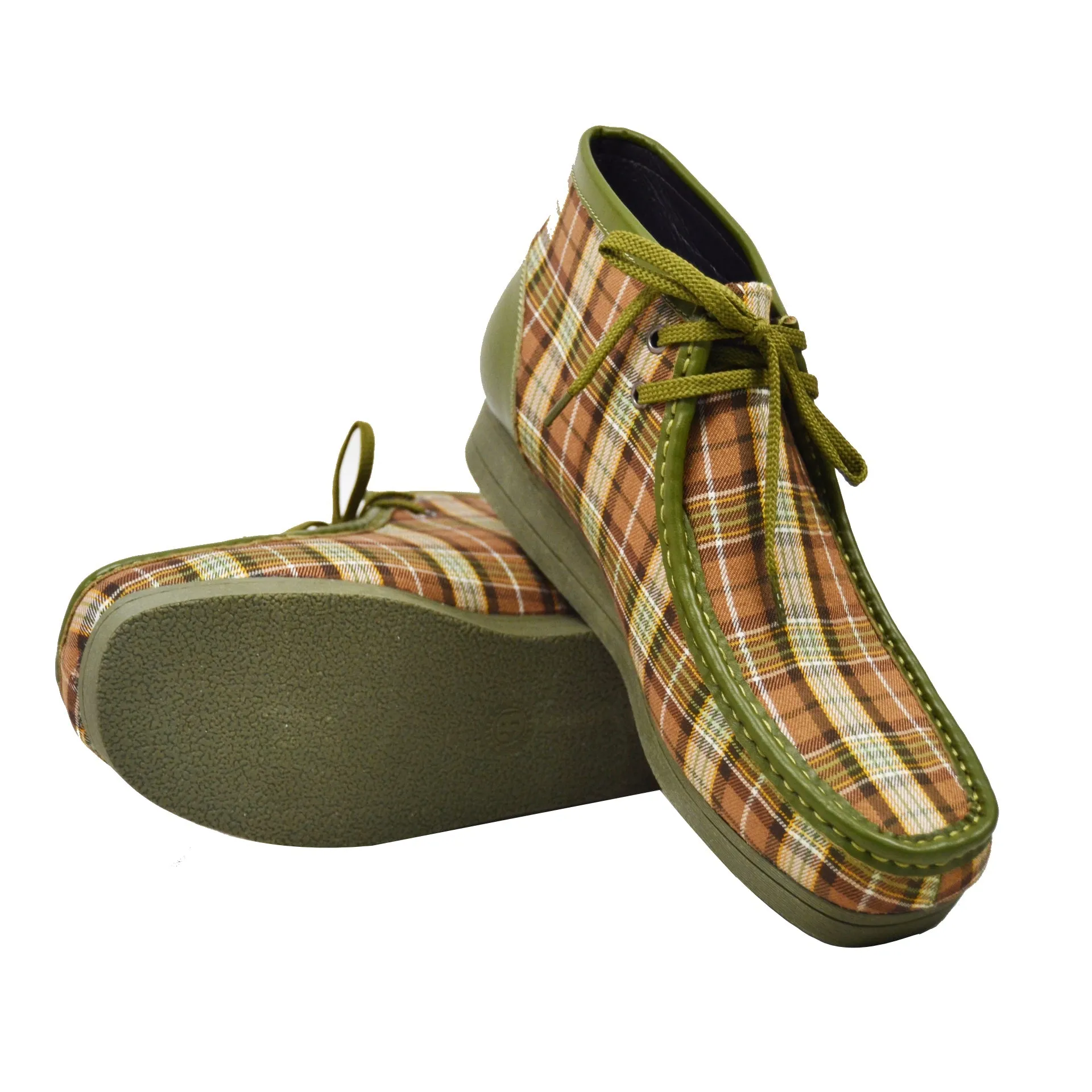 British Walkers New Castle 2 Wallabee Boots Men's Plaid Suede and Leather