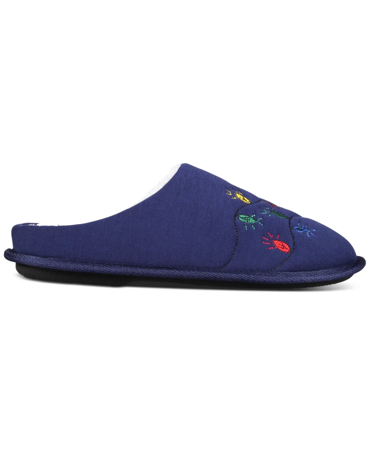 Club Room Men's Holiday Lights Slippers Slip On Blue Multi  XL 12 to 13