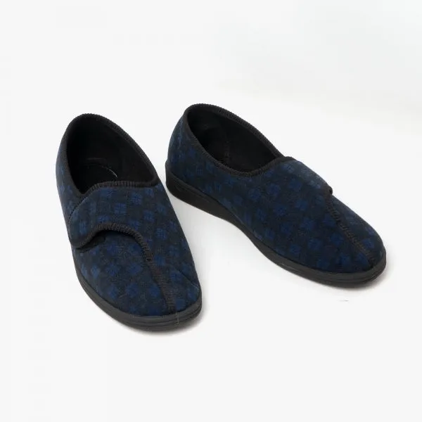 Comfylux Paul Navy Touch Fastening Mens Slipper
