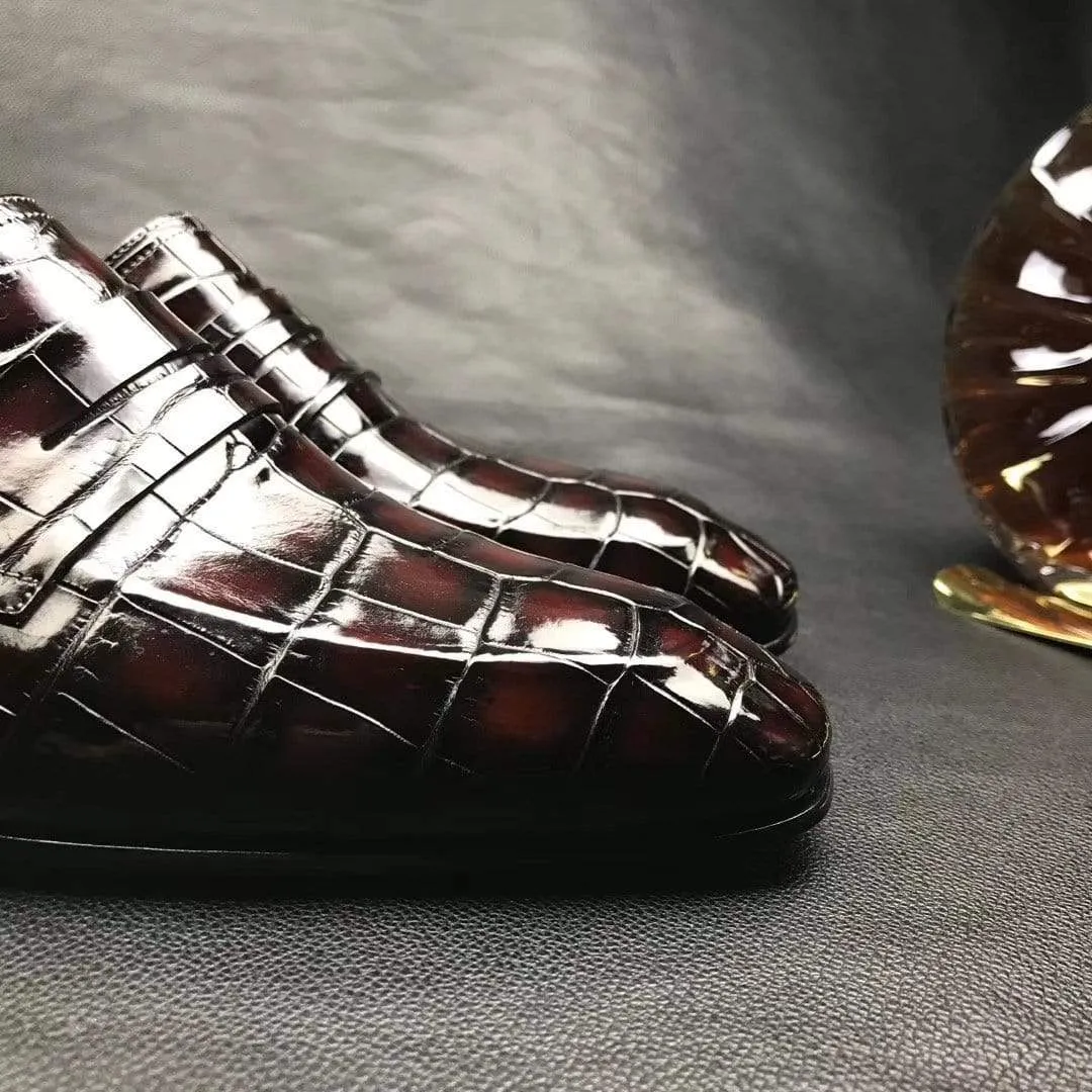 Crocodile Shoes Genuine Crocodile Leather Penny Casual Loafers  Slip-On Slippers