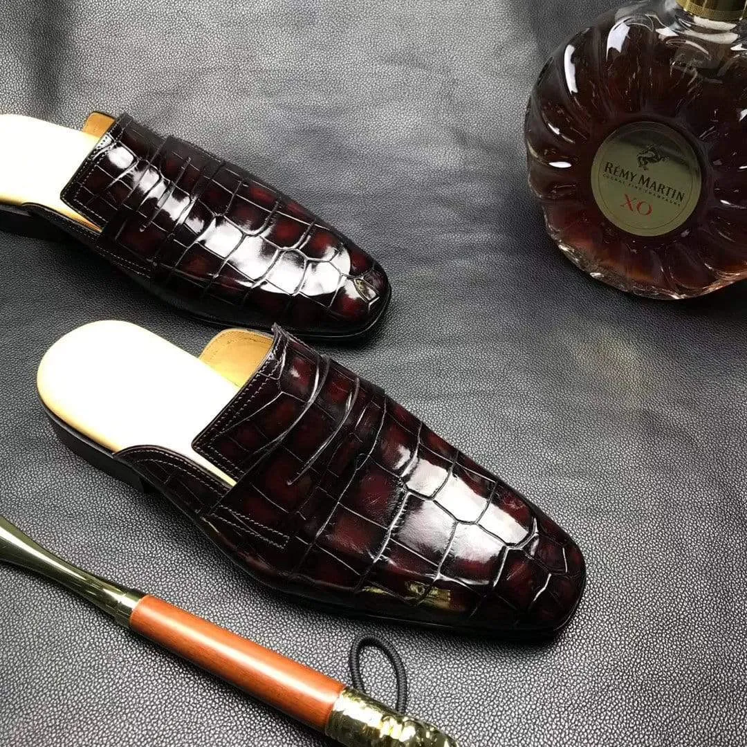 Crocodile Shoes Genuine Crocodile Leather Penny Casual Loafers  Slip-On Slippers