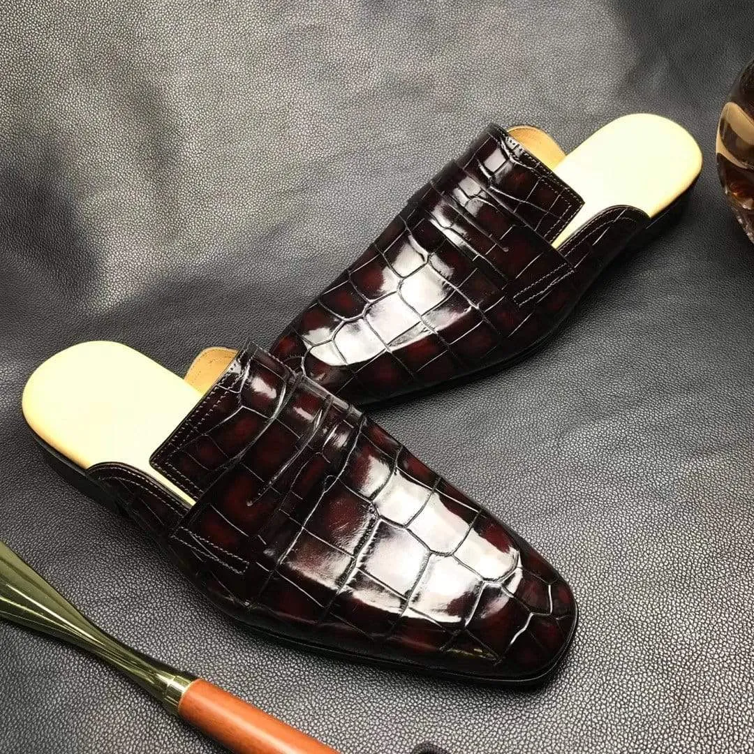 Crocodile Shoes Genuine Crocodile Leather Penny Casual Loafers  Slip-On Slippers