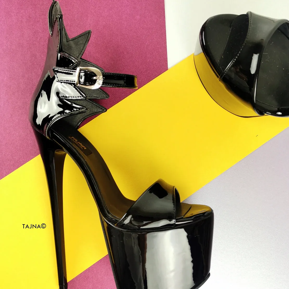 Dahlia Designer Black Patent High Heels