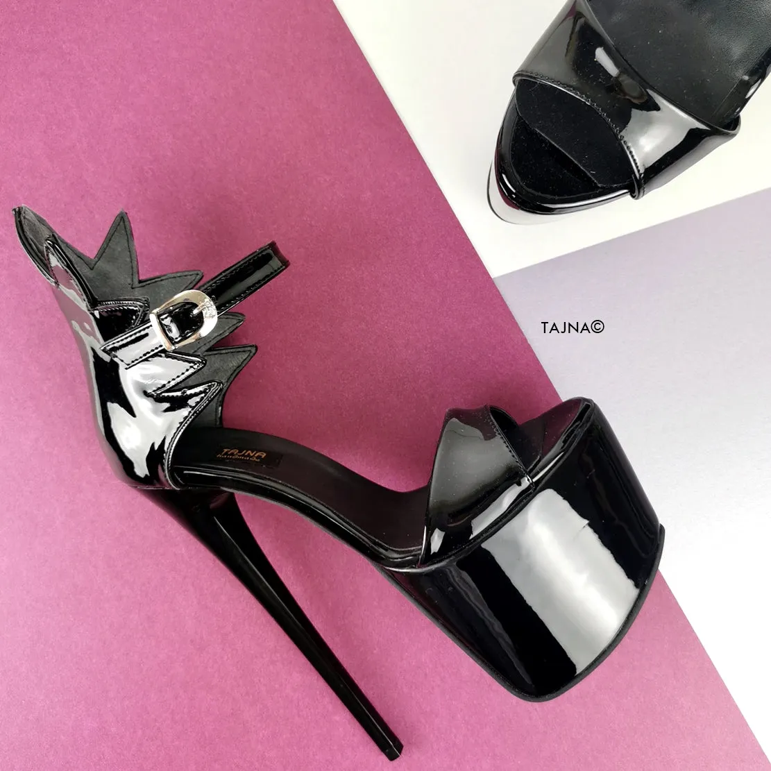 Dahlia Designer Black Patent High Heels