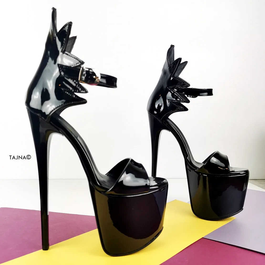 Dahlia Designer Black Patent High Heels