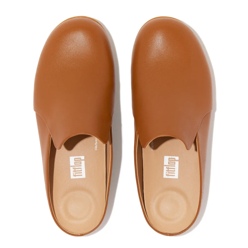 FitFlop Chrissie II Haus Leather Slippers Tan
