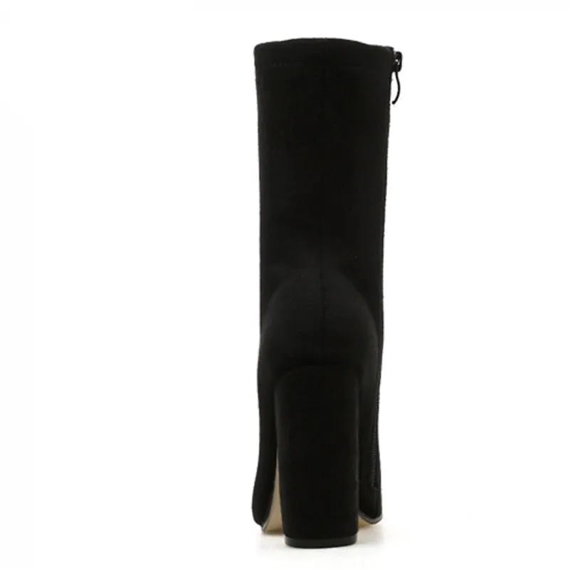 Flock Ladies Chelsea Boots with zipper