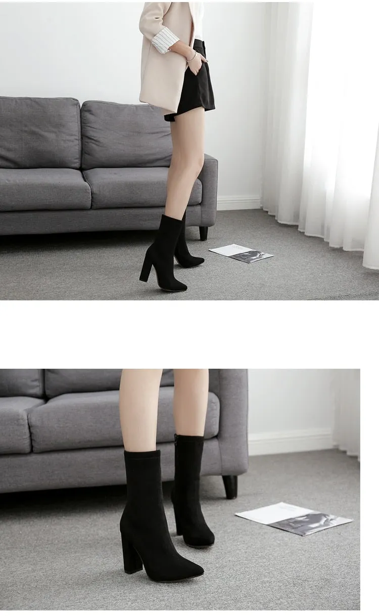 Flock Ladies Chelsea Boots with zipper