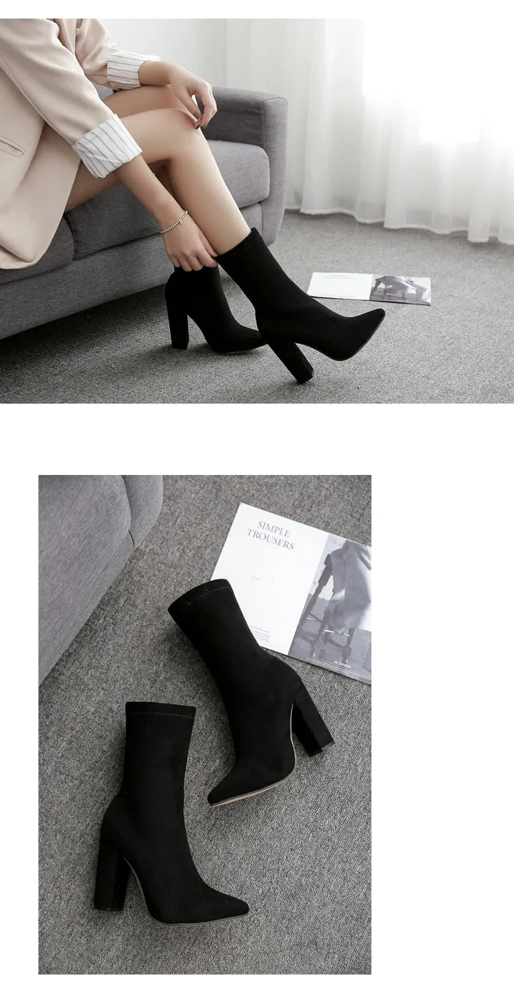 Flock Ladies Chelsea Boots with zipper