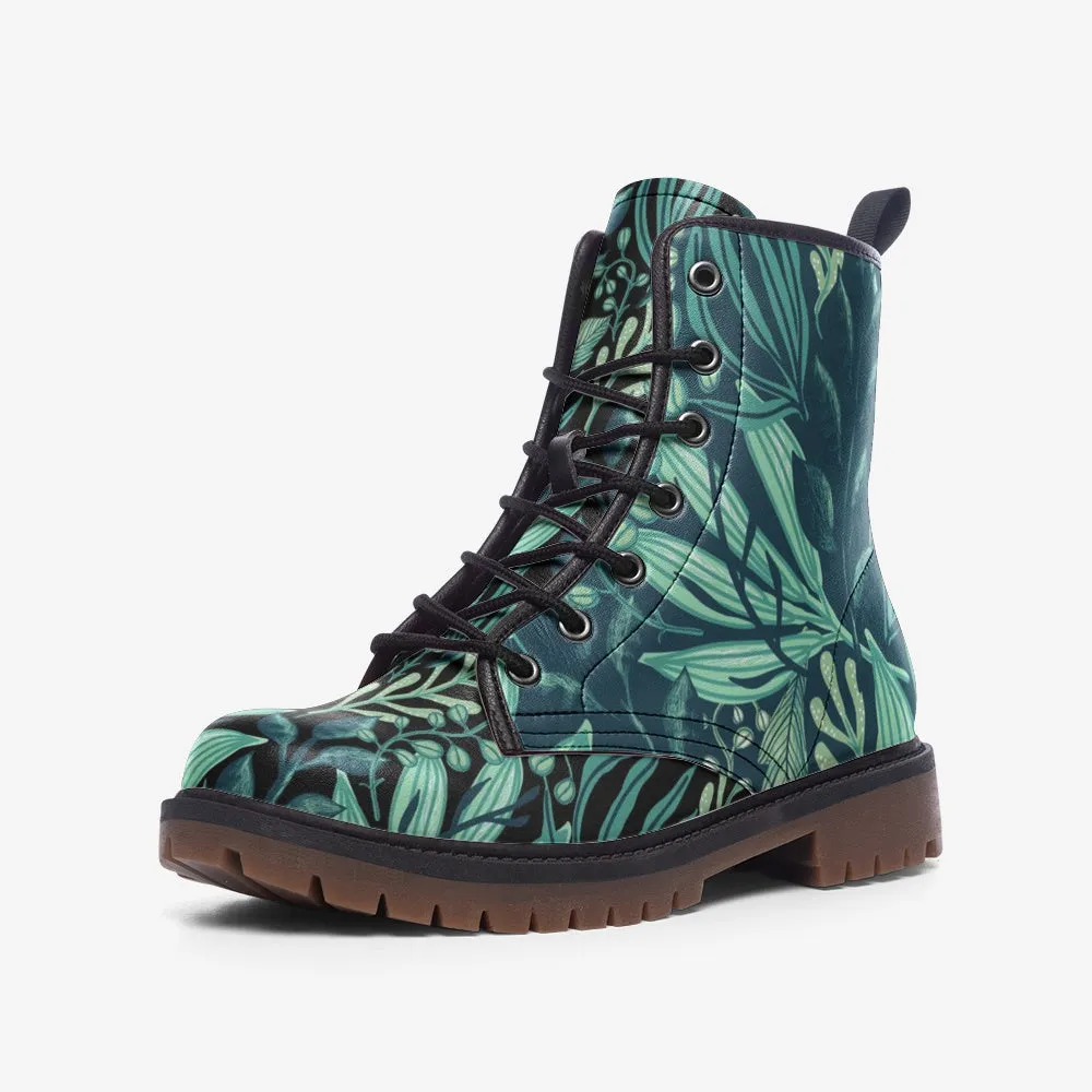 Green Fauna Vegan Leather Boots
