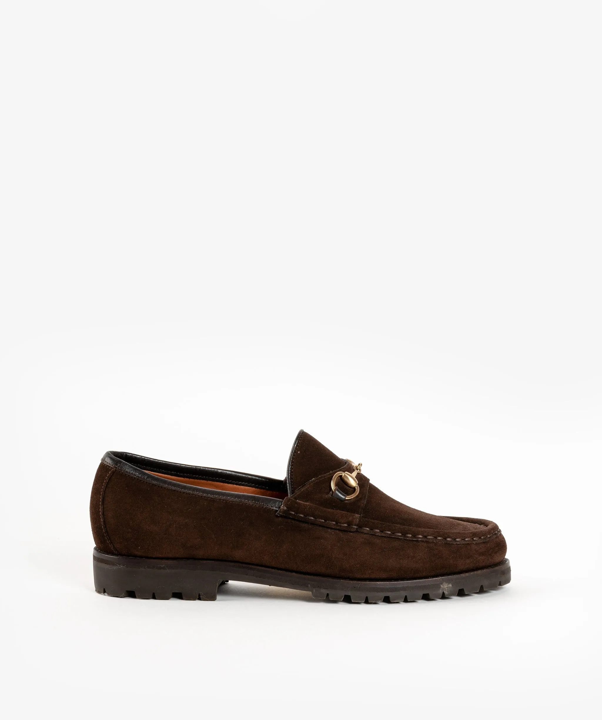 Gucci Horsebite Brown Loafers with Rubber Soles