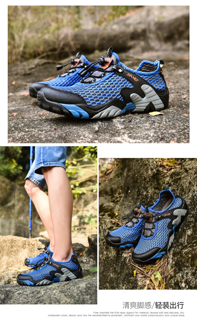 Kylebooker Mens Breathable Fly Fishing Shoes Water Sports Upstream Shoes Summer Hiking Outdoor Sneakers Walking Trekking Aqua Shoes