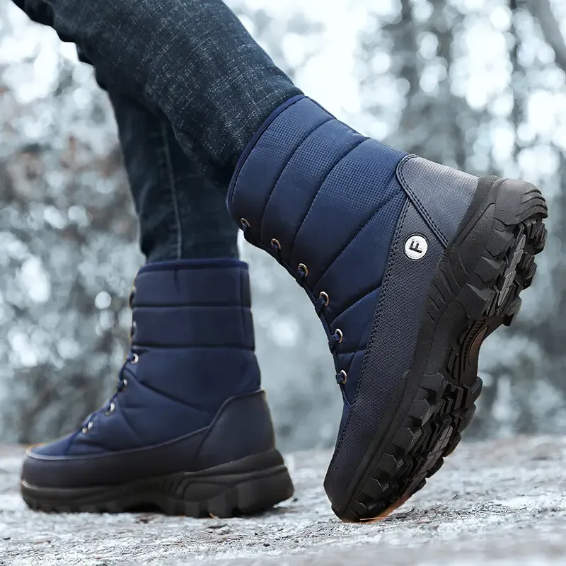 (Limited Time 70% Discount Event) Men's 2024 Winter New Ankle Support Wide Toe Snow Boots Orthopedic Arch Support Warm Anti-puncture Waterproof Non-slip Hiking Boots