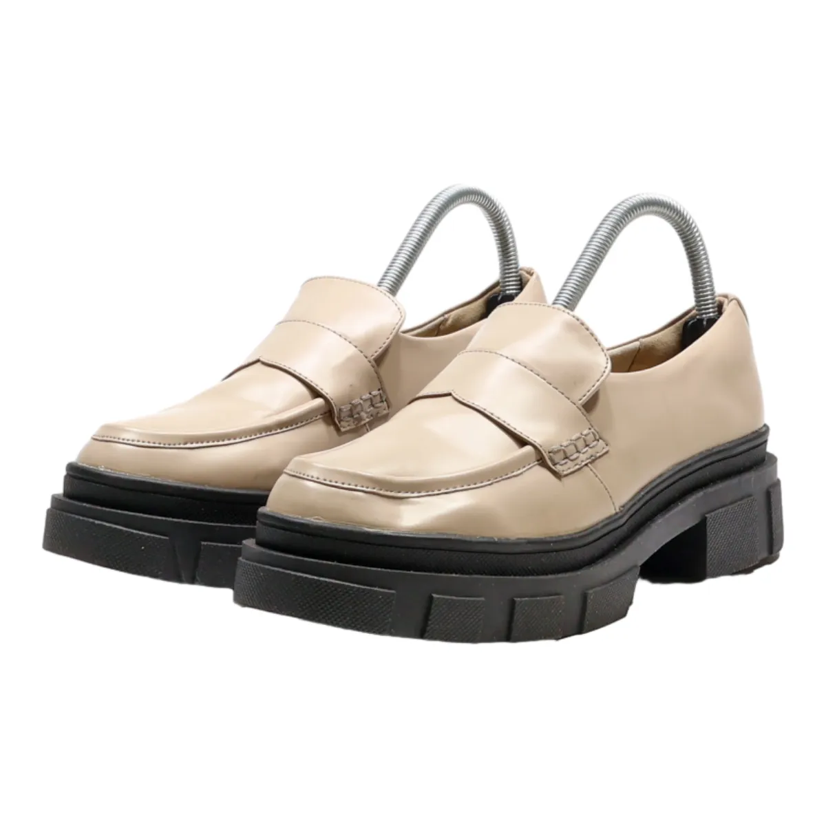 M&S Loafers Platform Shoes Beige Synthetic Womens UK 6