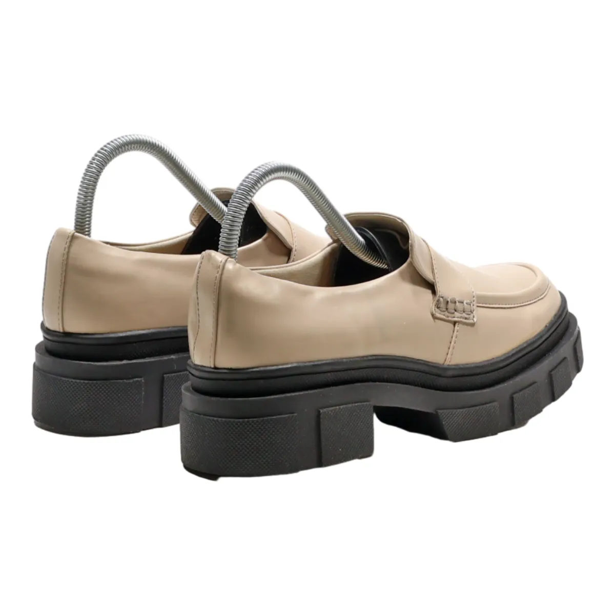 M&S Loafers Platform Shoes Beige Synthetic Womens UK 6
