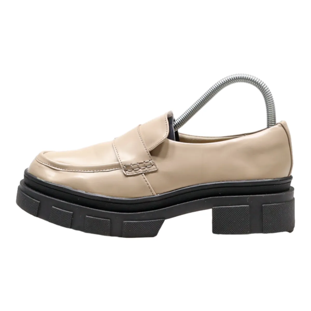 M&S Loafers Platform Shoes Beige Synthetic Womens UK 6