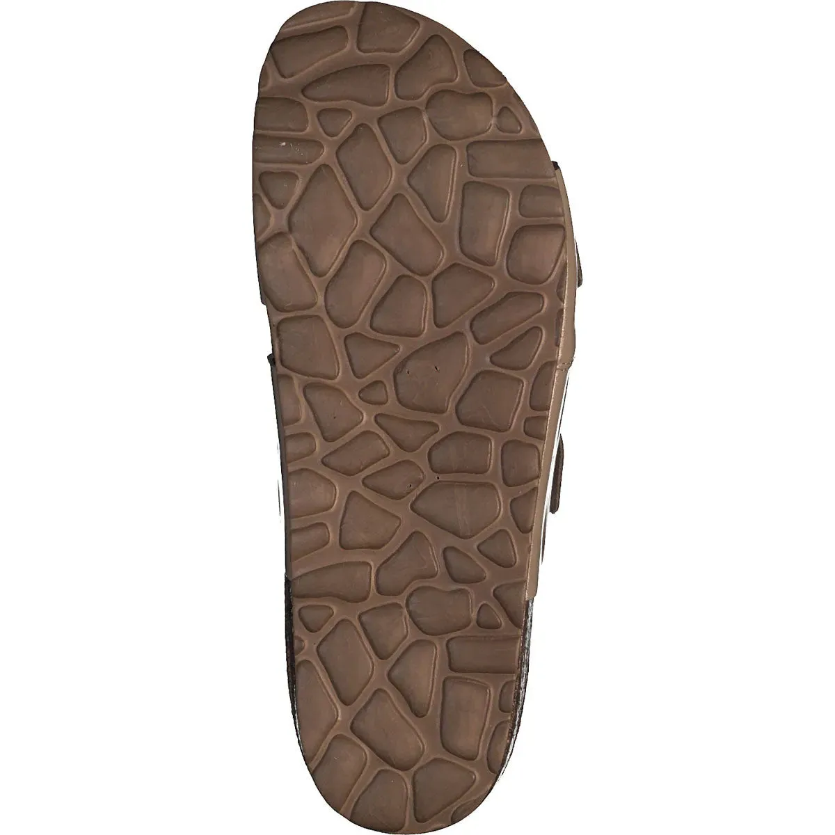 Marco Tozzi Pebble Coloured Leather Sandal with Silver Buckle Detail