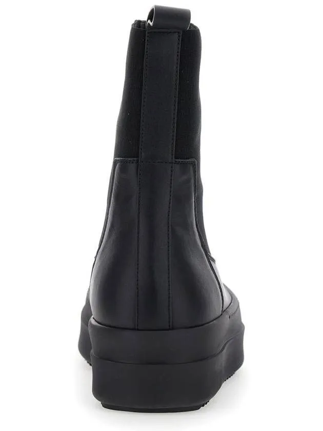 'Mega Bumper' Black Boots With Chunky Sole In Leather Woman