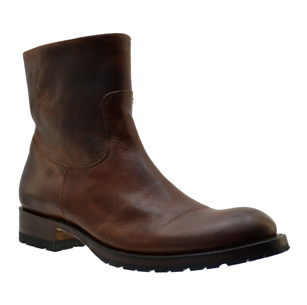 Men's Biker Boots Sendra 9491 Brown Leather Zipper Biker Boots available size 40