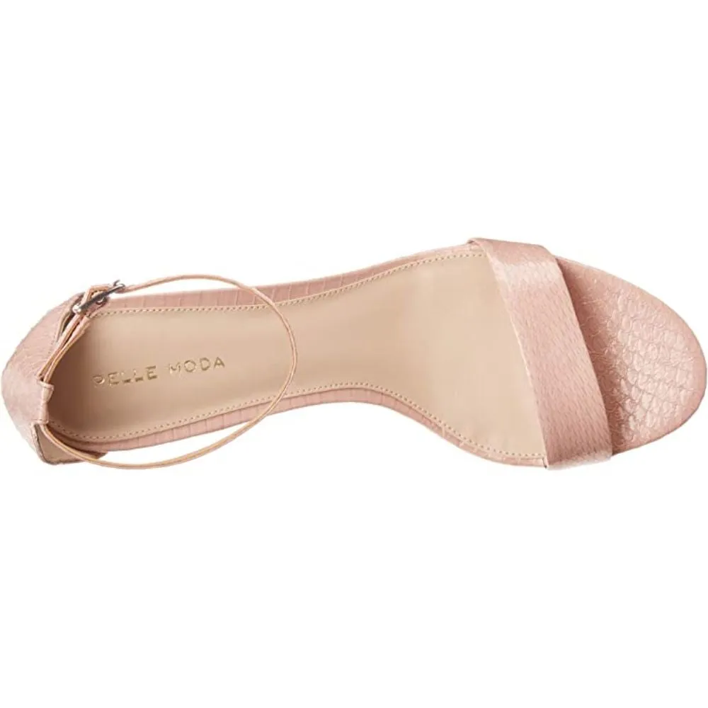 Monroe Snake Rose Leather Pelle Moda Sandals