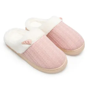 NineCiFun Women's Slip on Fuzzy Slippers Outdoor House Slippers Cotton Knit