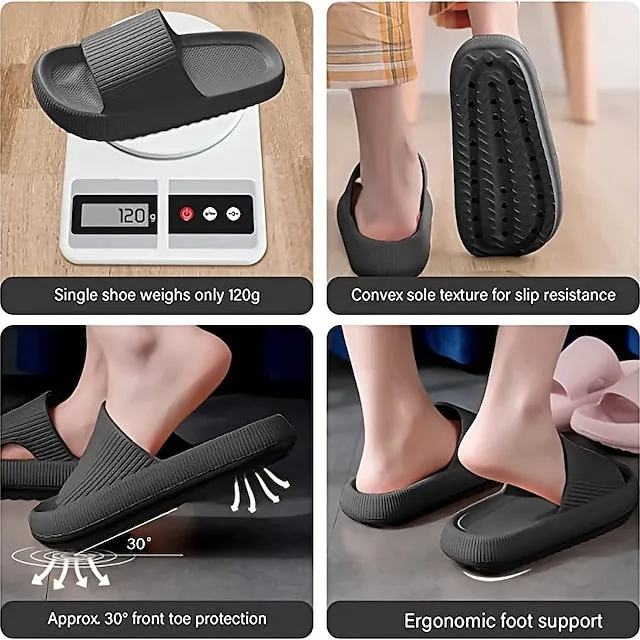 Purpdrank - Women's Super Soft Eva Thick Platform Slides Minimalist And Comfortable Indoor Bathroom Non-Slip Slippers Men's Slippers