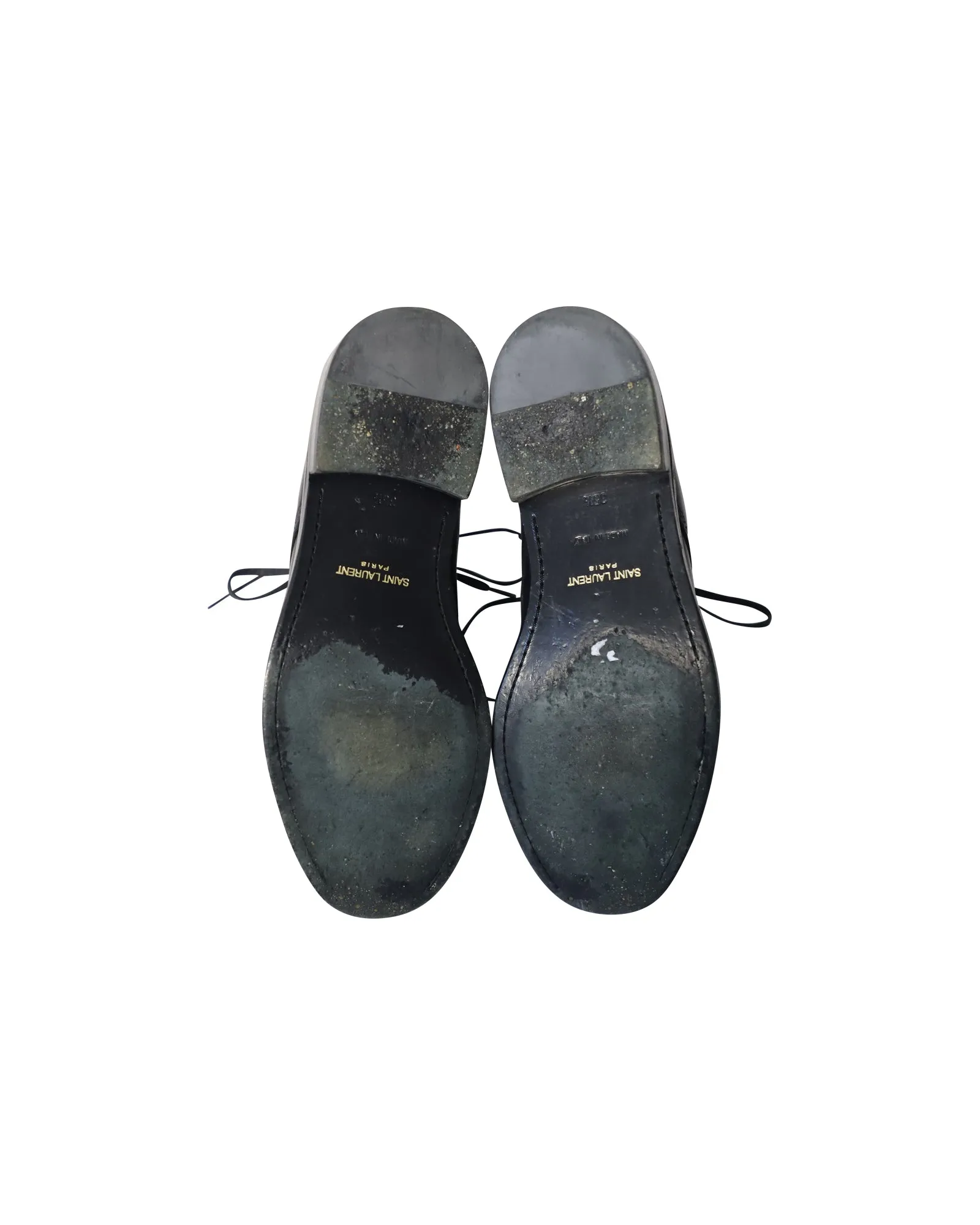 Saint Laurent Army Lace-Up Boots in Black Leather
