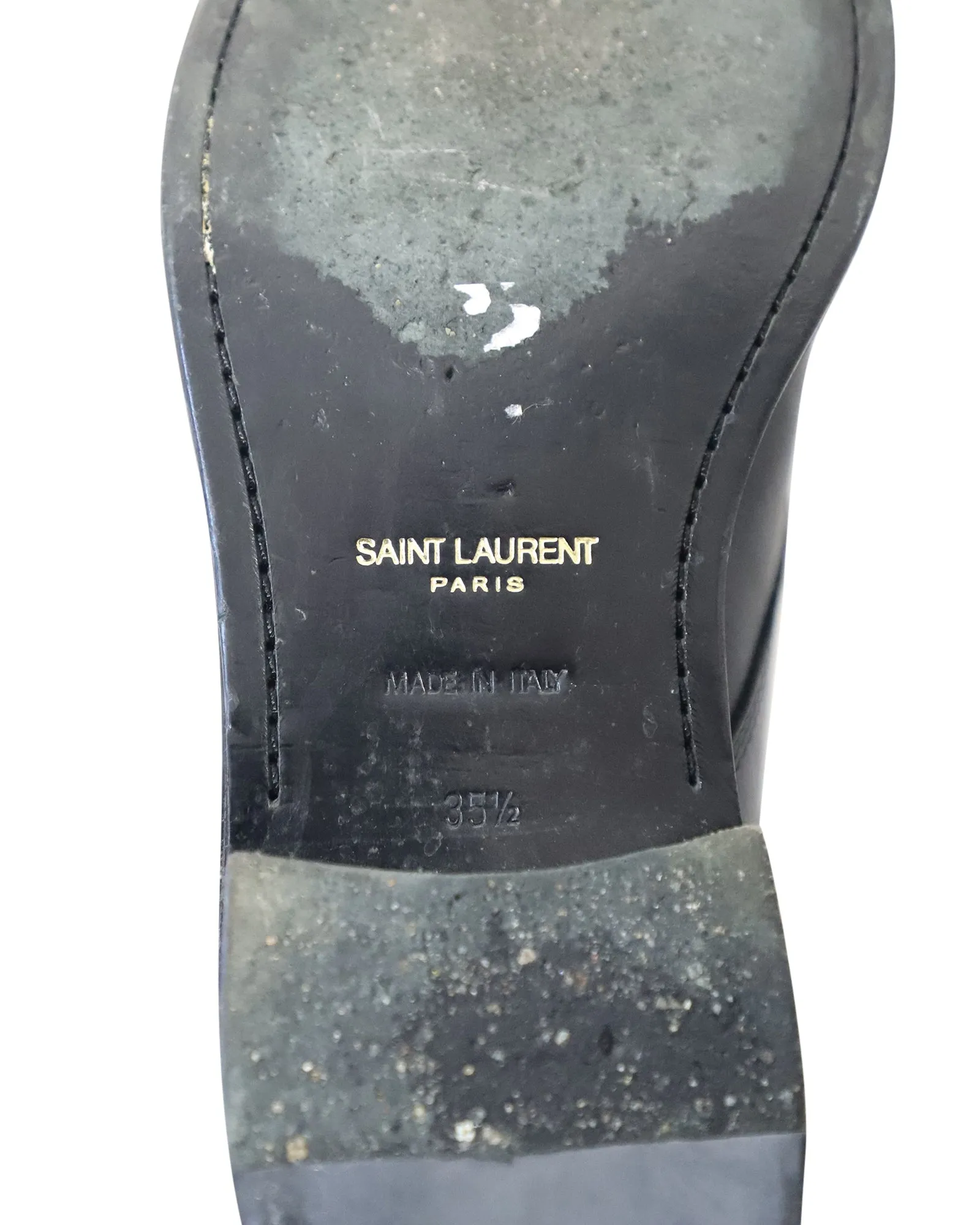Saint Laurent Army Lace-Up Boots in Black Leather