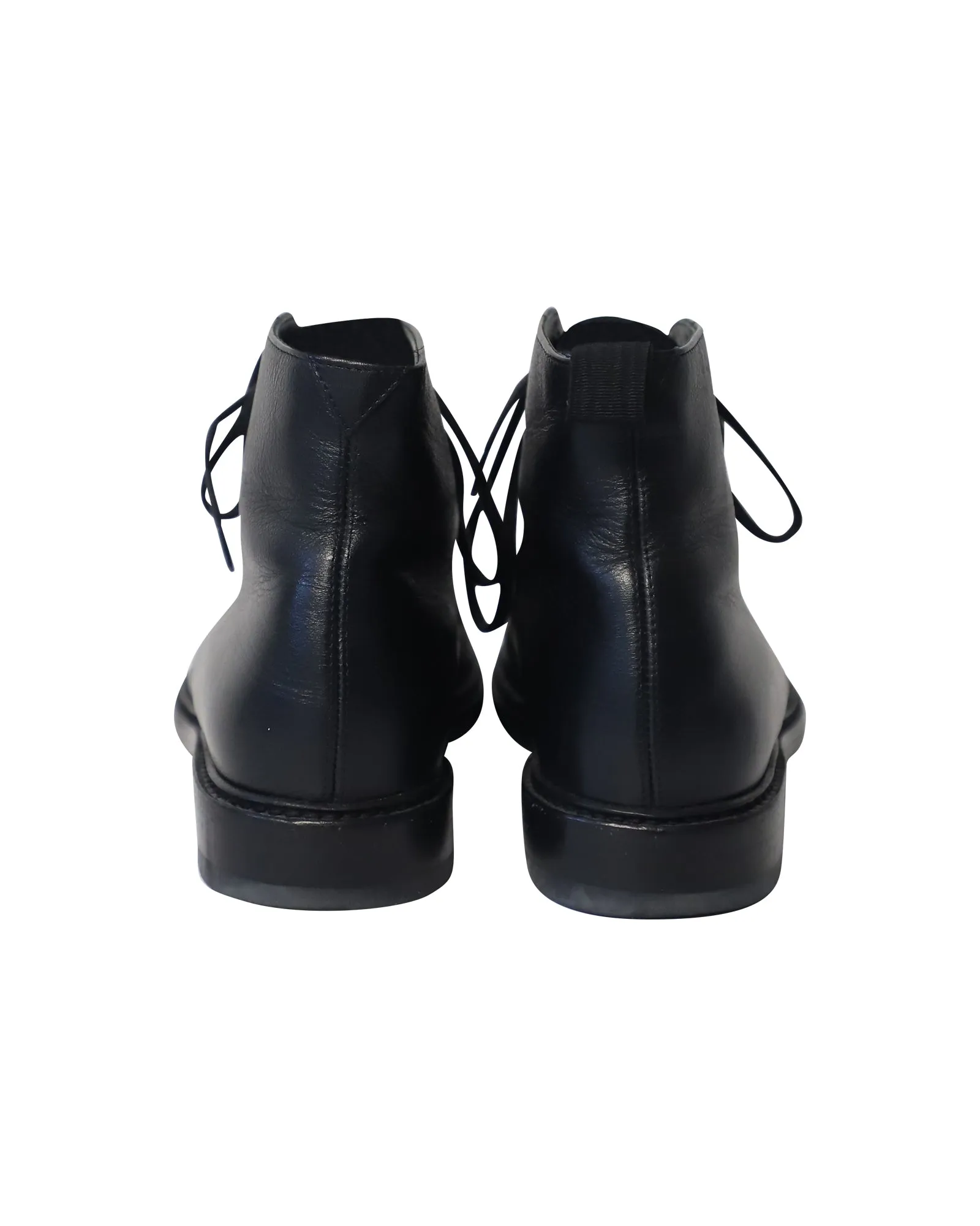 Saint Laurent Army Lace-Up Boots in Black Leather