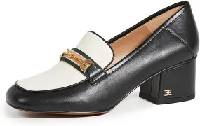 Sam Edelman Flo Black/Ivory Square Toe Block Heel Slip On Classic Fashion Loafer