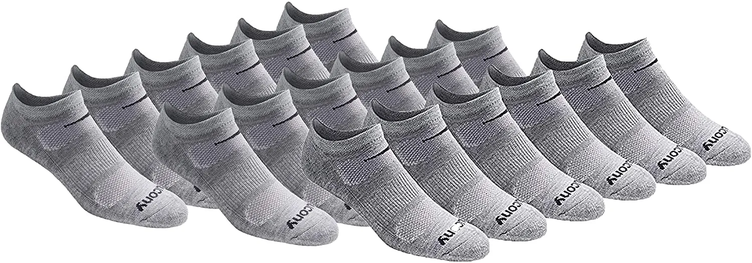 Saucony Men's Multi-Pack Mesh Ventilating Comfort Fit Performance No-Show Socks