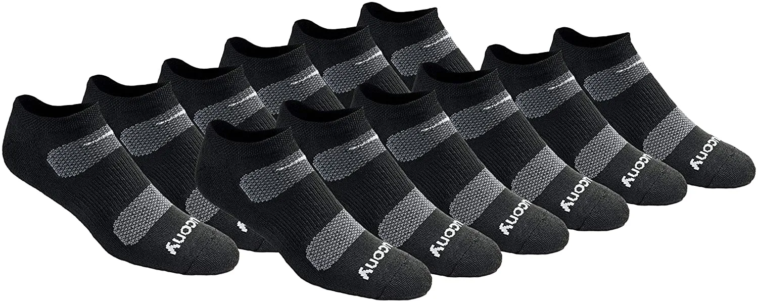 Saucony Men's Multi-Pack Mesh Ventilating Comfort Fit Performance No-Show Socks