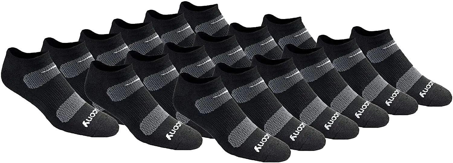 Saucony Men's Multi-Pack Mesh Ventilating Comfort Fit Performance No-Show Socks