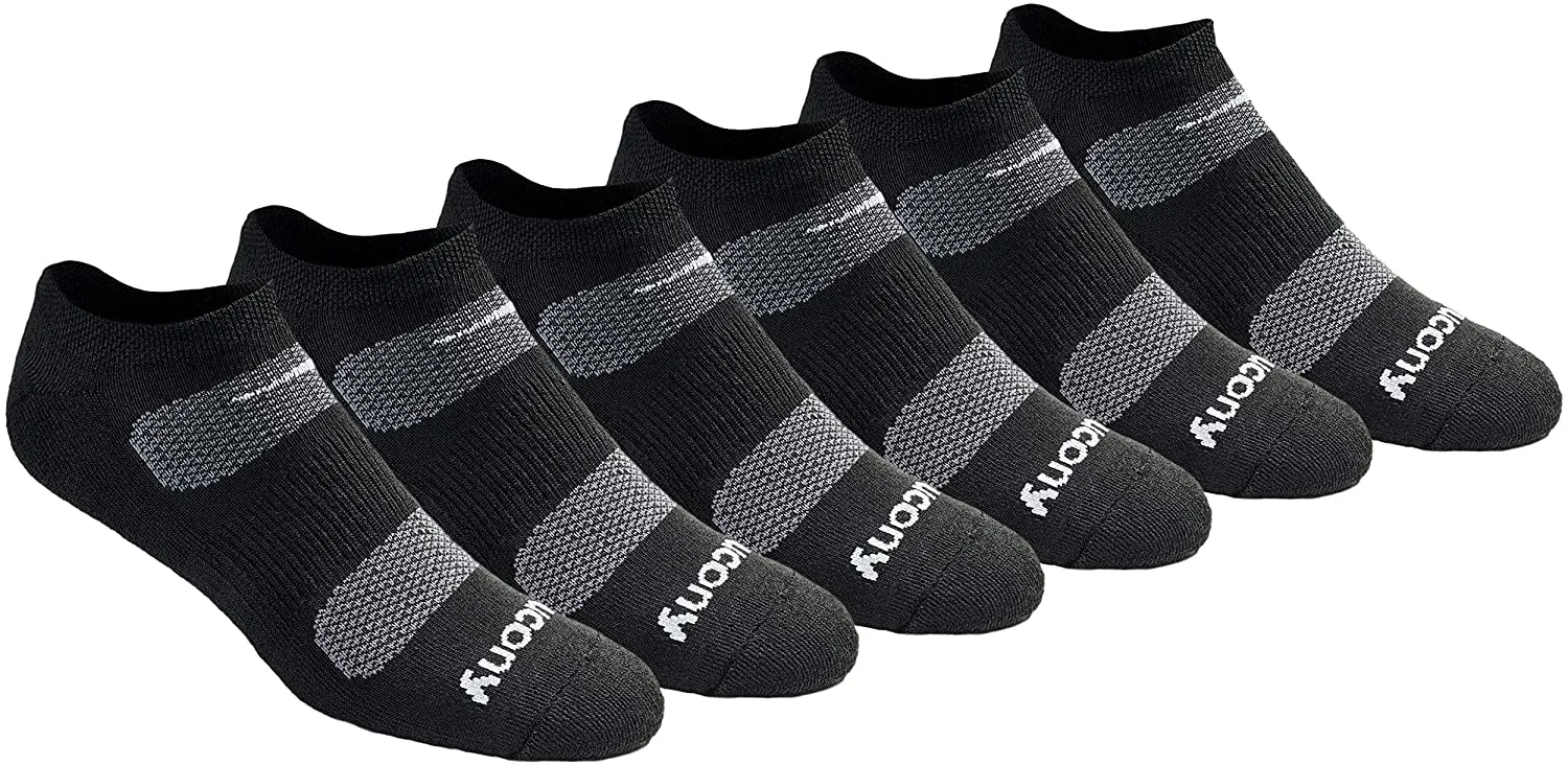 Saucony Men's Multi-Pack Mesh Ventilating Comfort Fit Performance No-Show Socks